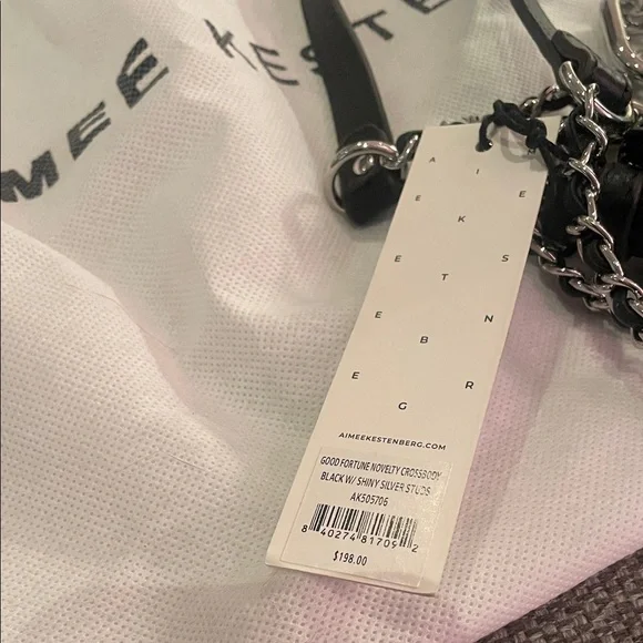 Aimee Kestenberg Black Studded Chain-Accent Shoulder Bag - Picture 14 of 14